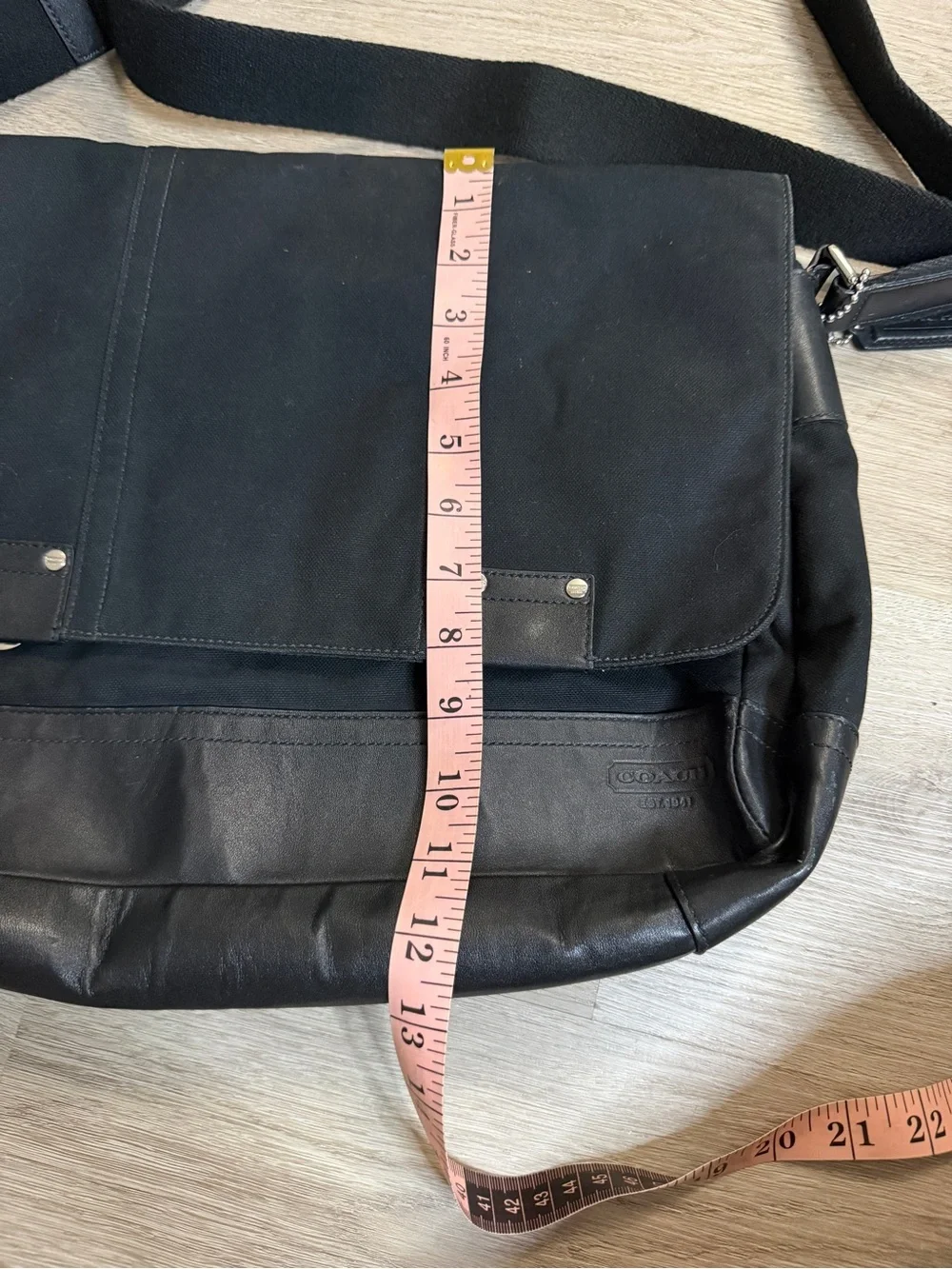 Coach Black Canvas & Leather Messenger Bag